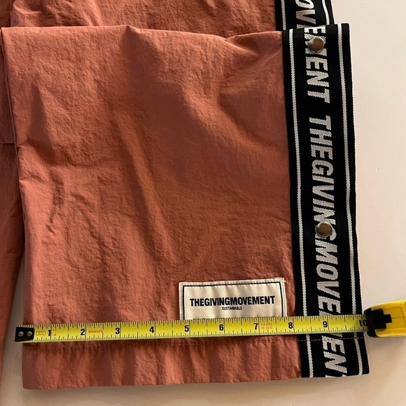 The Giving Movement ripstop pink logo stripe dancer pants re-shell elastic szM/L - Picture 9 of 12